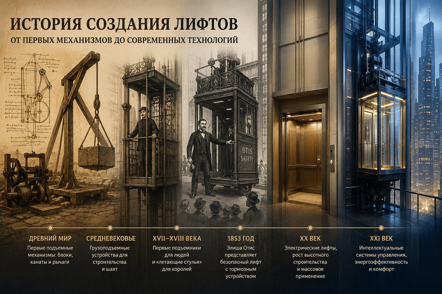 История создания лифтов: от первых подъемников до наших дней